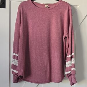 7th Ray Mauve Long Sleeve Top